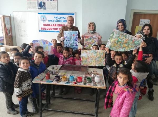 Okullar Ebru ile Buluşuyor Projesi Kapsamında Okulumuz Öğrencileri Ebru Sanatı İle Tanıştılar.
